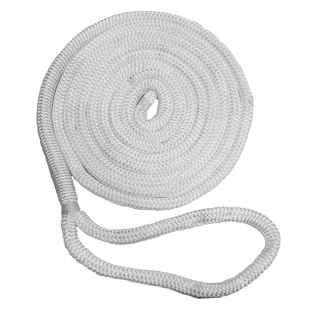 New England Ropes 5/8" Double Braid Nylon Dock Line, White