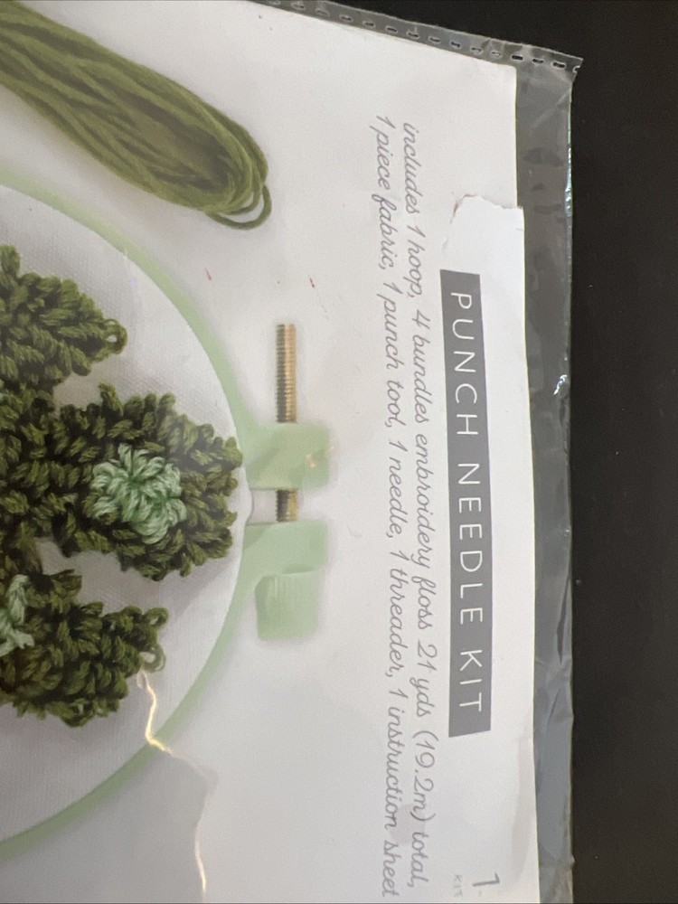 Kids Craft Punch Needle Kit Leaf Pattern - Green NEW