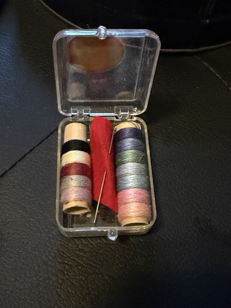 Vintage Sewing kit includes Scissors, Sewing Needles, Thimble, Threads etc