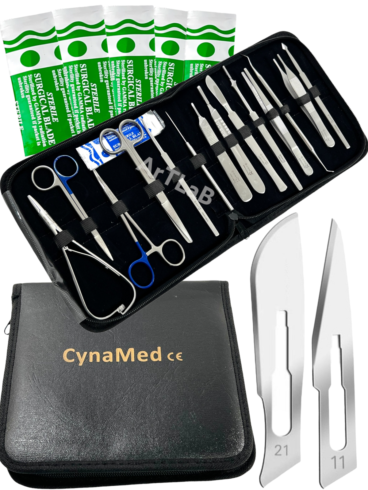 Premium 55 Pc Army Surgical Kit Sutures, Scalpel, Hemostats - Military First Aid