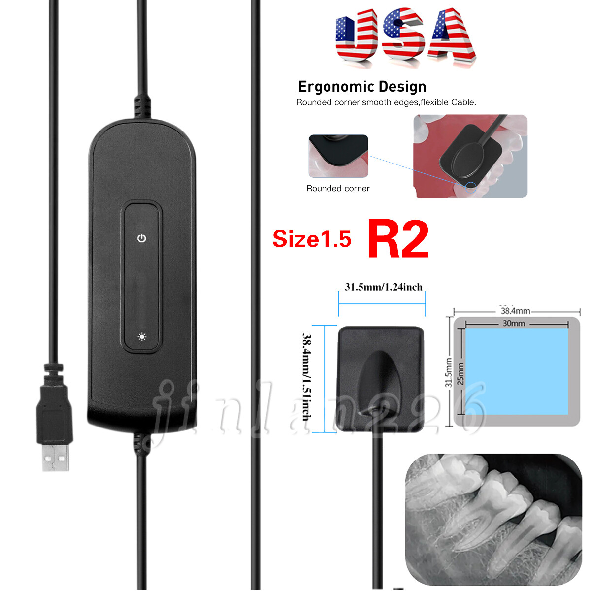 Intra Oral Rayos X Dental ray Sensor With SoftwareImage Sensor Size 2