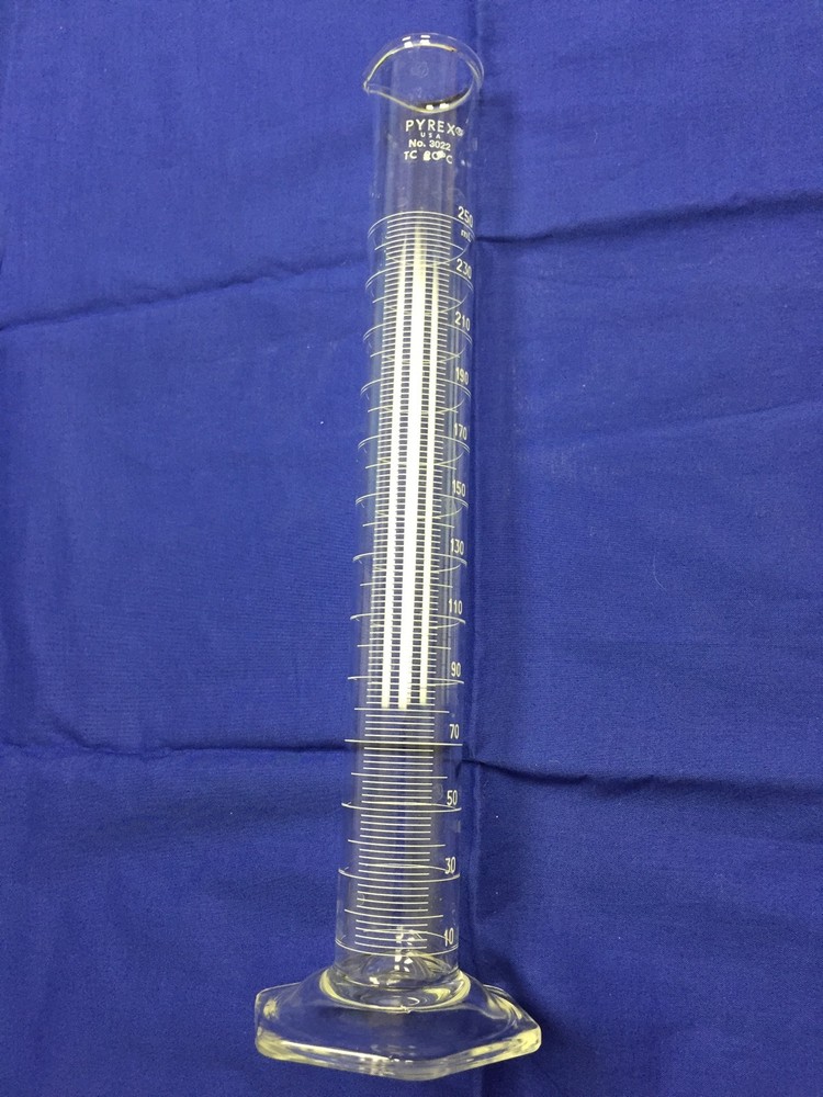 250 mL. Pyrex Glass Graduated Cylinders - LS18