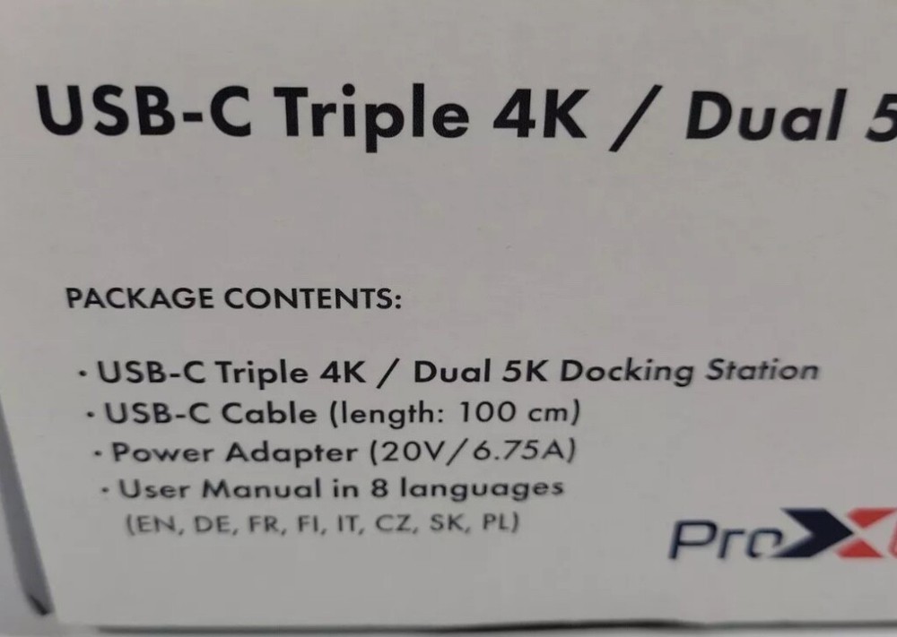 ProXtend USB-C Triple 4K/Dual 5k Dock MULTI SCREEN DOCKING STATION -DOCK3X4KUSBC