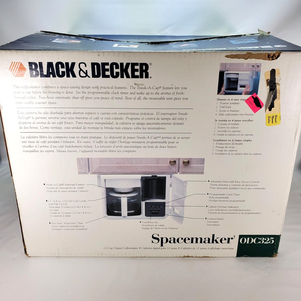 New Black & Decker ODC325N Spacemaker 12 Cup Coffee Maker Brackets OPEN BOX