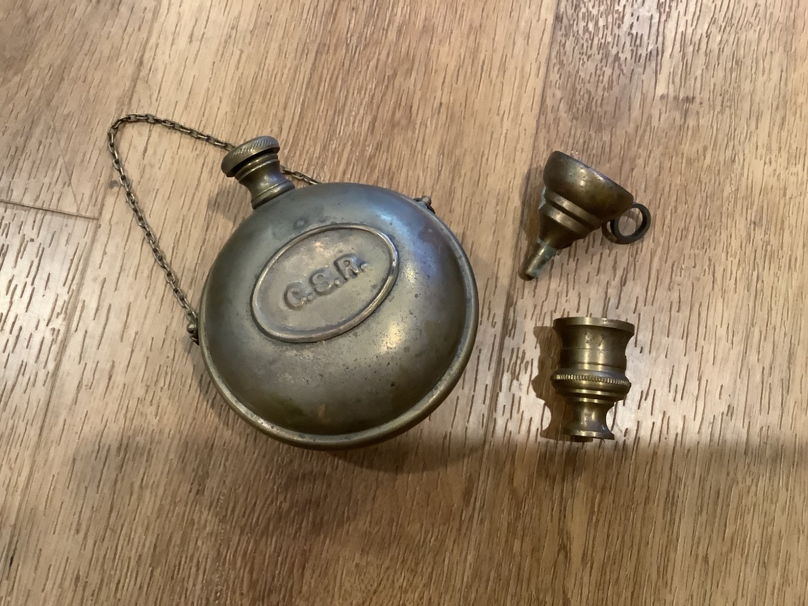 Antique Copper Brass Medicine Inhaler, Wooden Case
