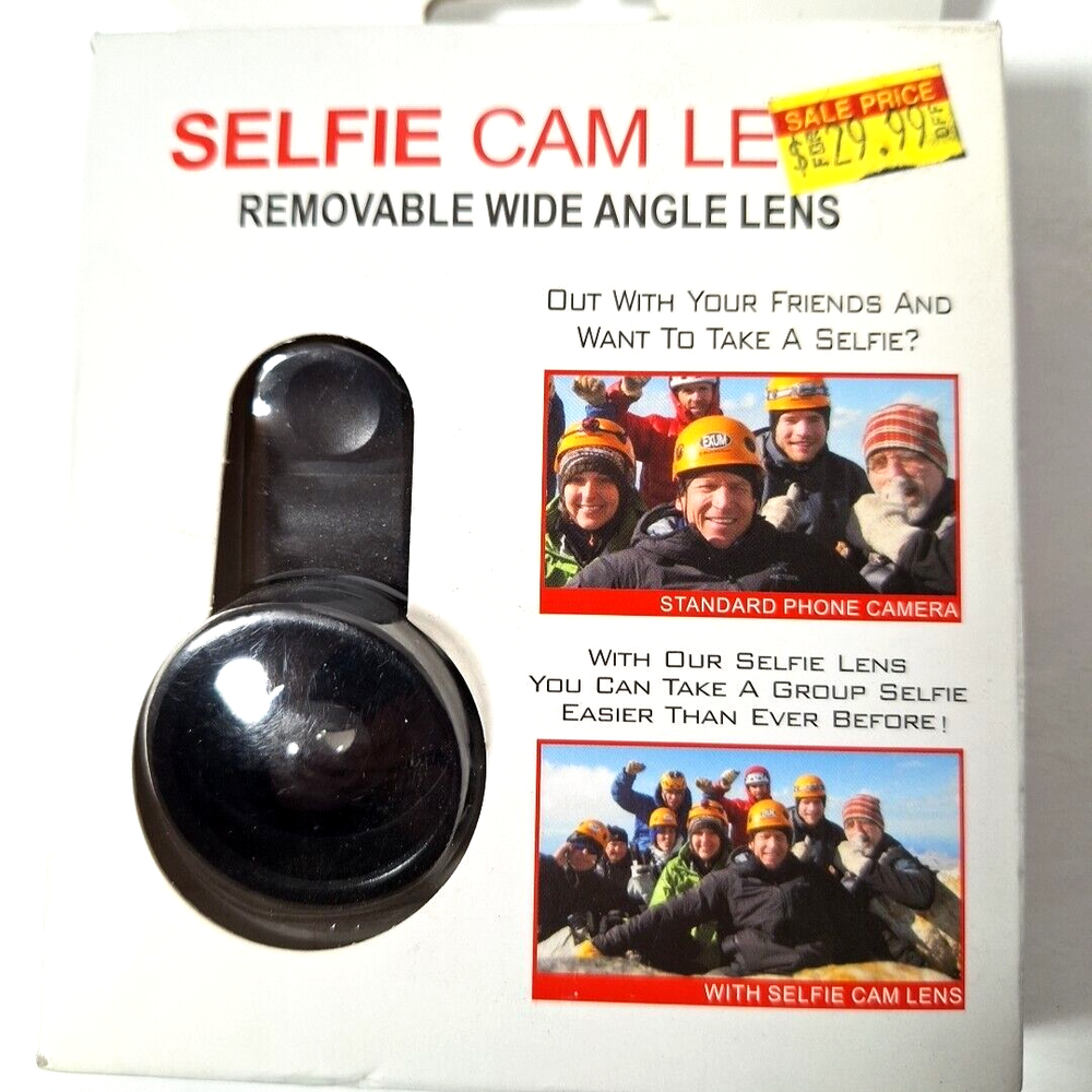 Selfie Cam Removable Wide Angle Lens Kit Universal Clip iPhone Android iPad