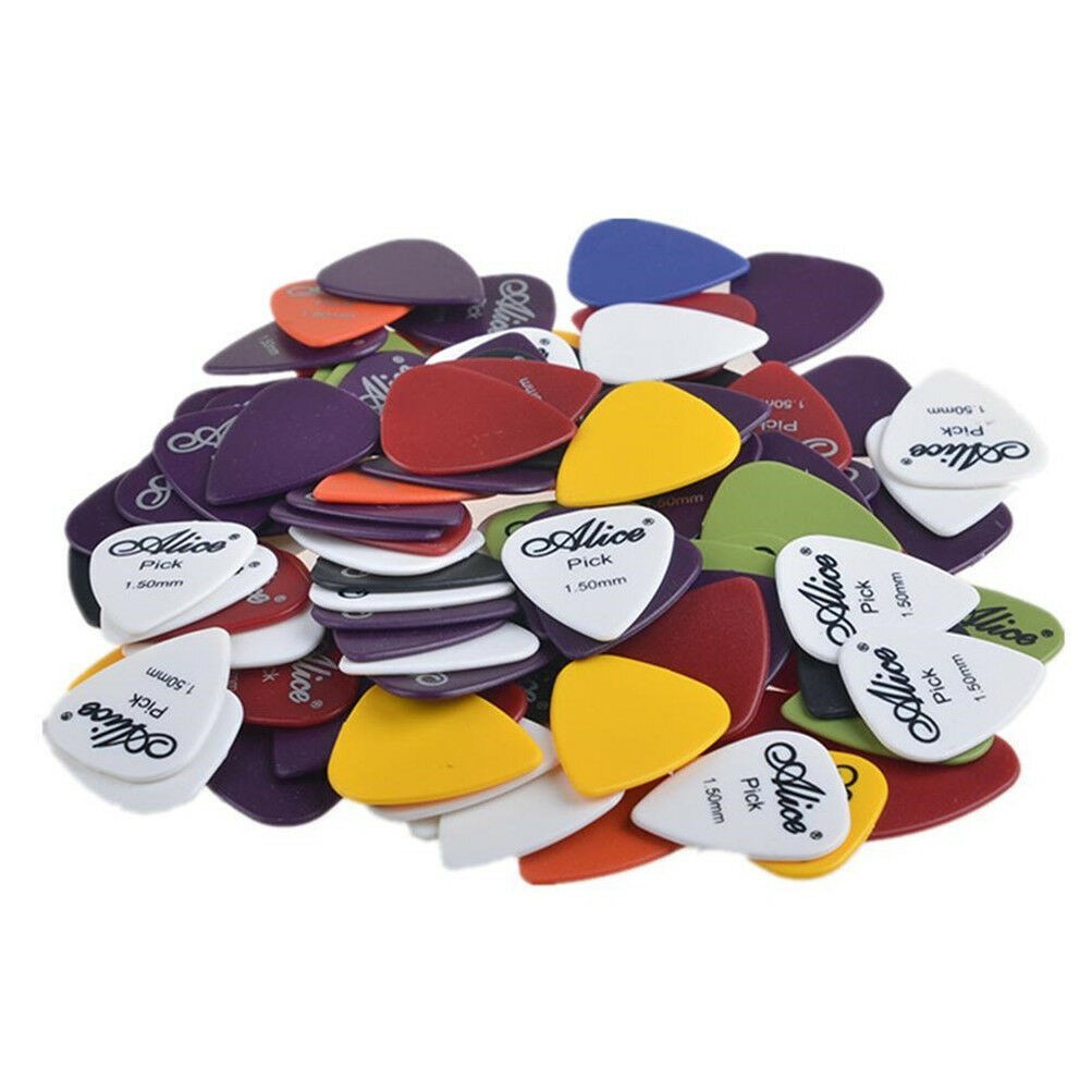 100pcs/lot Alice Assorted 0.58mm -1.50mm Anti-slip Nylon Guitar Picks Plectrums