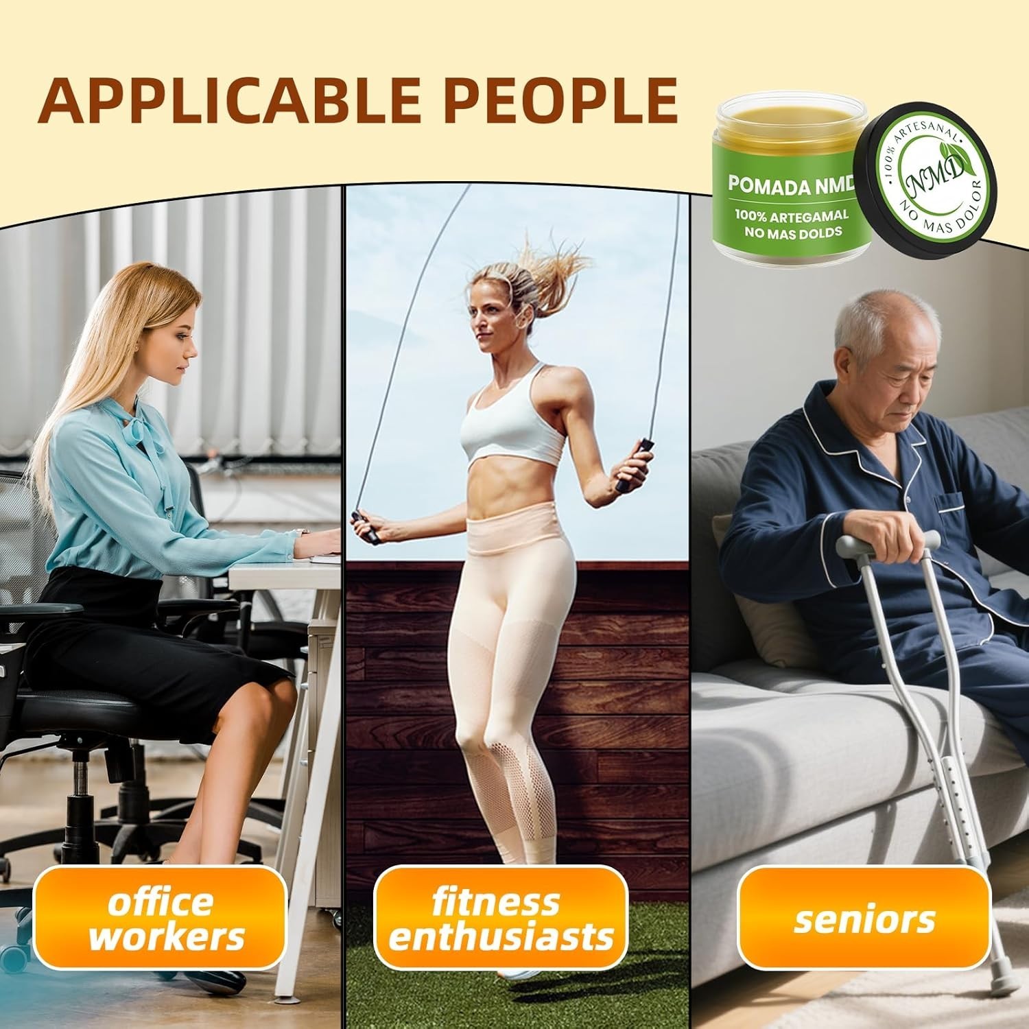 2PCS Pomada NMD,Natural Herbal Artesanal Cream, with Arnica,Olive Oil, Soursop L