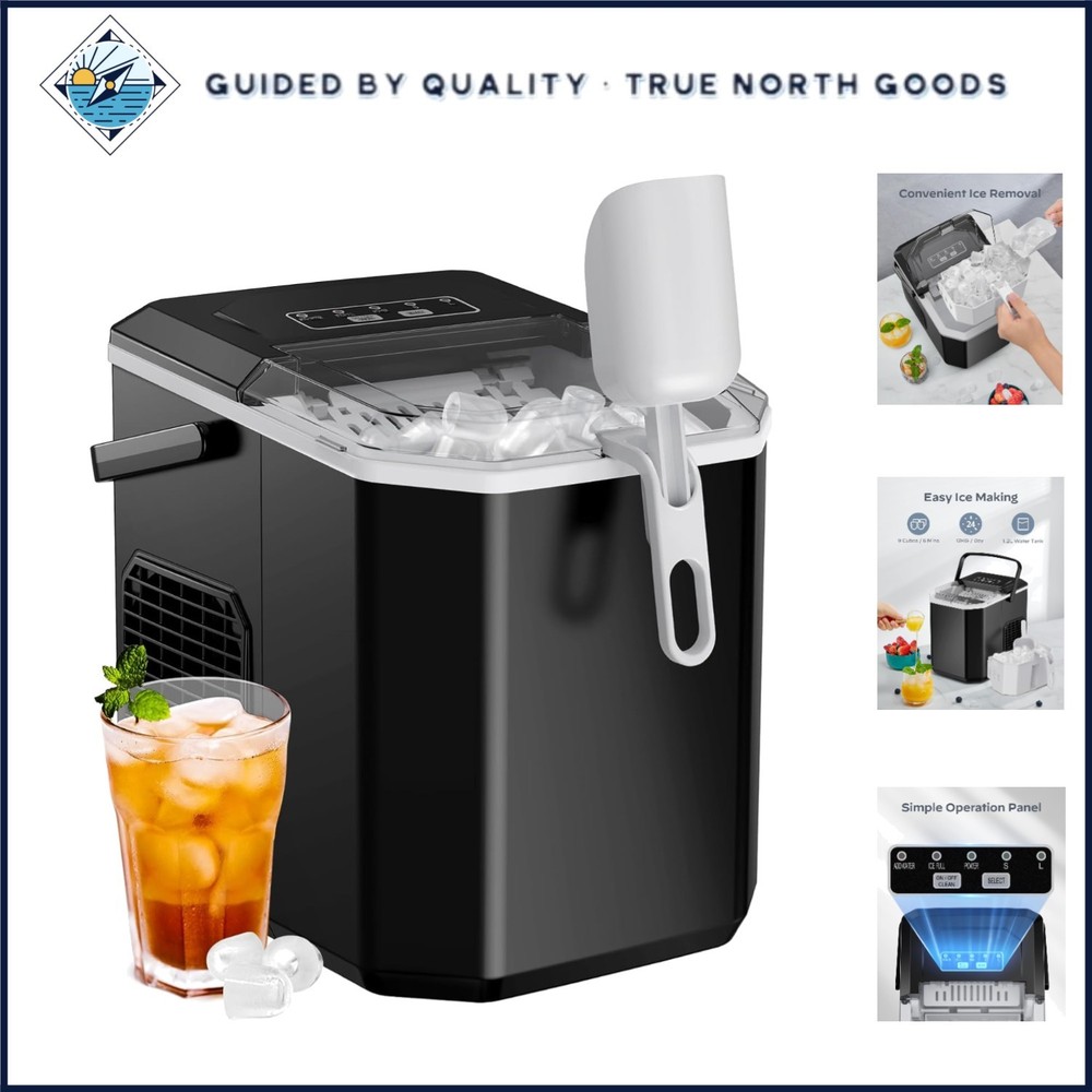 Ice Machine with 1.3 lbs Storage Capacity and Simple Control Panel for All Users
