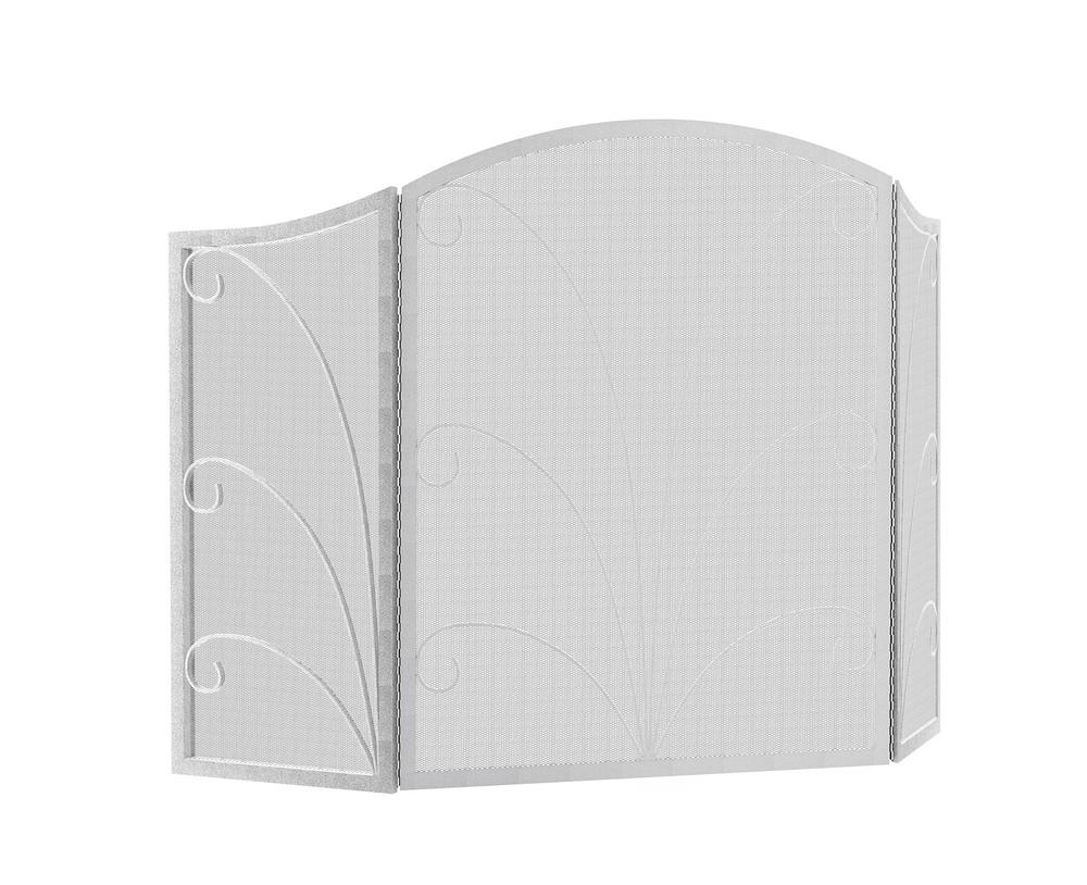 Kingson 3-Panel Arched Fireplace Screen Decorative, Handcrafted Scroll Wrough...