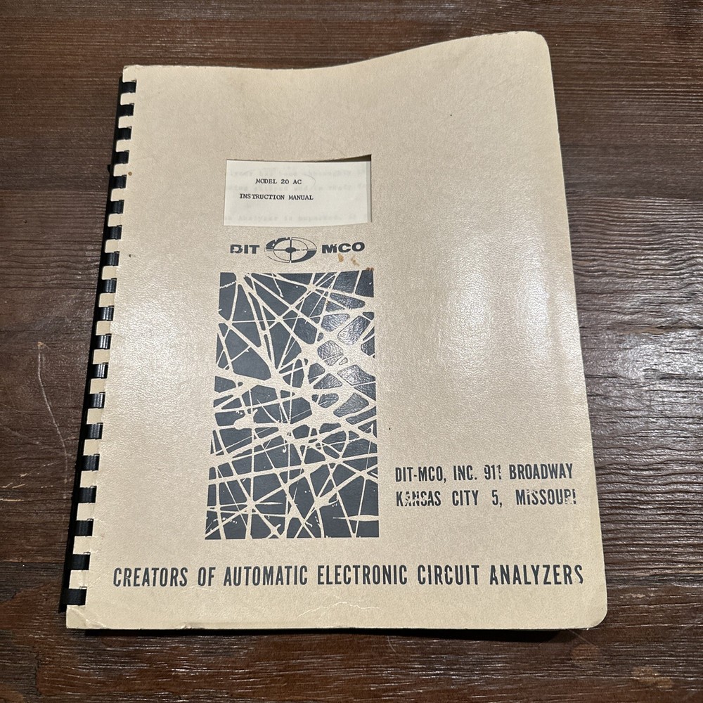 DIT-MCO Model 20 AC-DC Instruction Manual