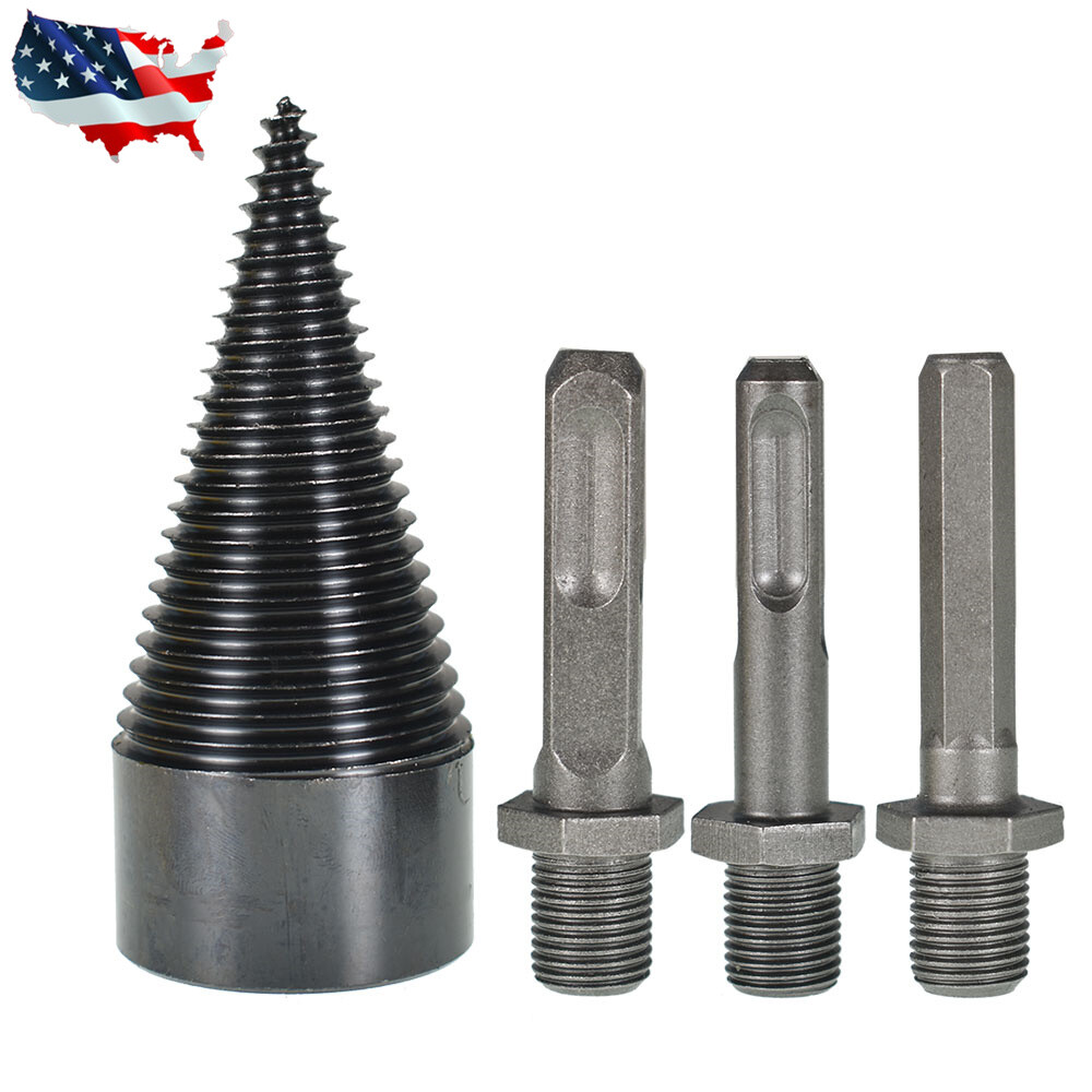 Hex+Square+Round 42mm Firewood Log Splitter Drill Bit Set 3pcs Removable
