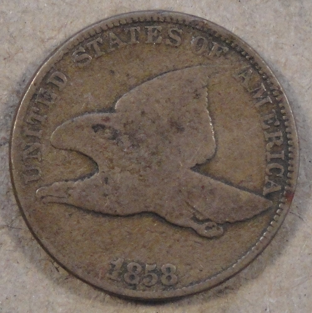 1858 LL Flying Eagle Cent VG