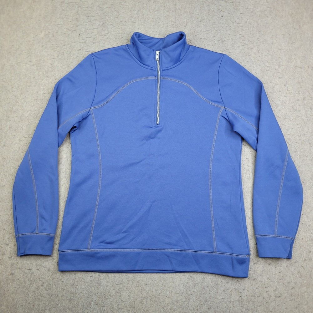 Clique 1/4 Zip Pullover Jacket Mens Medium Blue Mock Neck Golf Performance