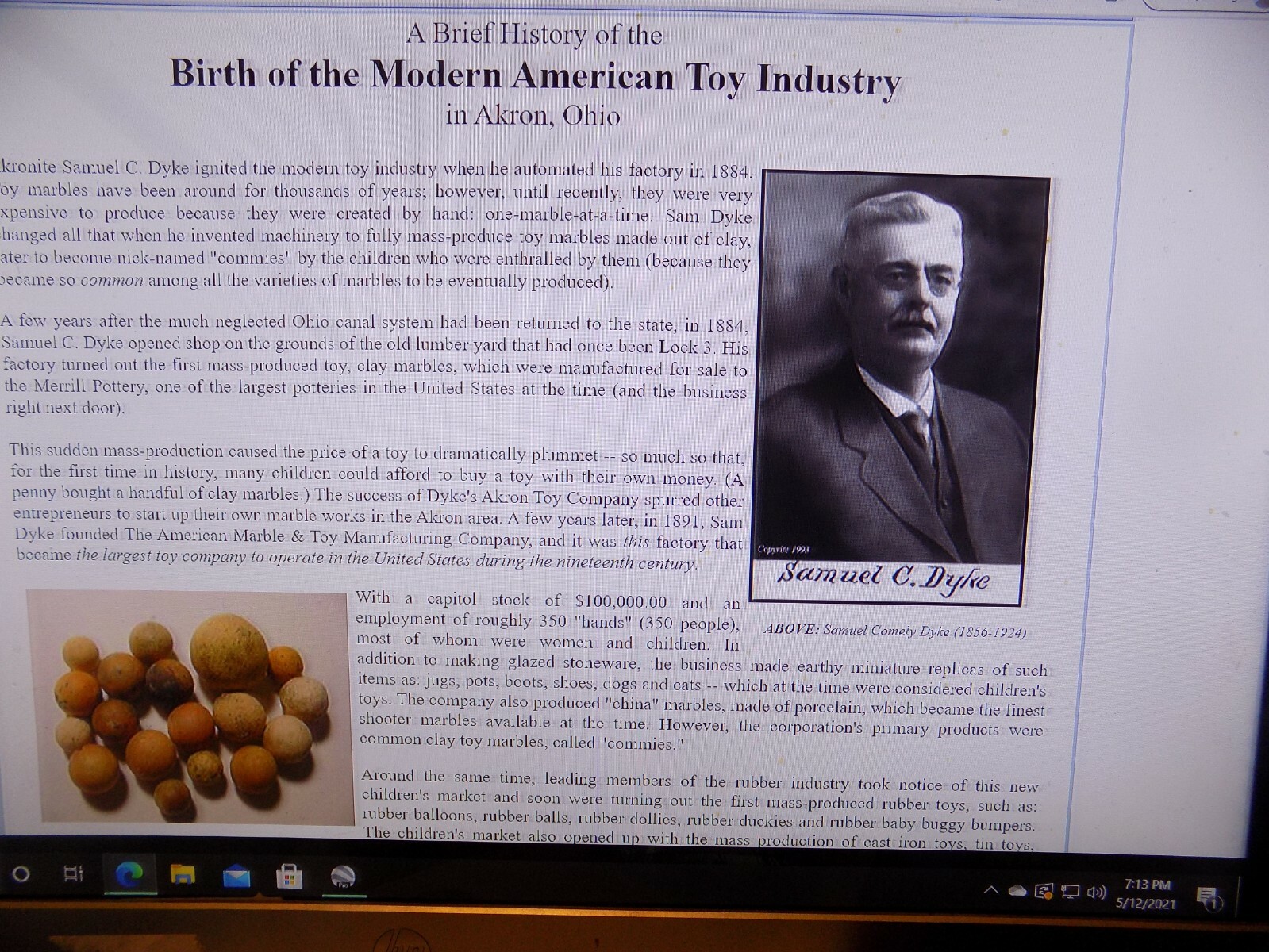 1800s Civil War era Colored Dye's Clay Marbles Lot of 24 Size .500" = 1/2" + or-