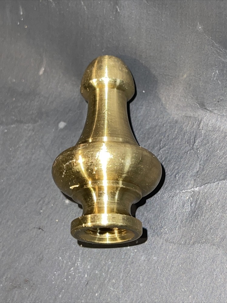 RETRO BULLET STYLE LAMP FINIAL ~ Solid Brass { 1 3/4” Tall } ~1/8 IPS Thread