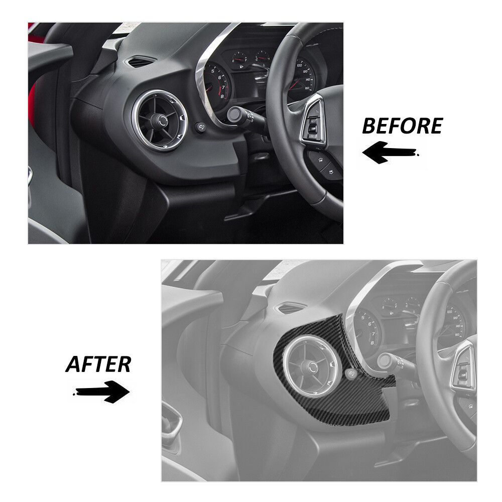 Carbon Fiber Center Console Panel Cover Trim Decoration for Chevy Camaro 2016+