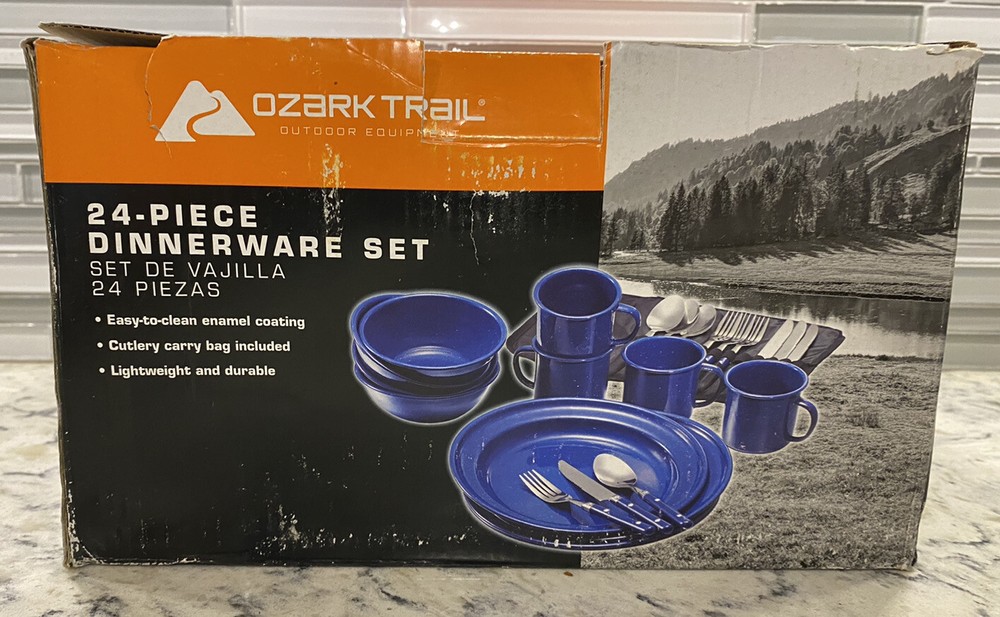 Ozark Trail 24 Piece Dinnerware Set, Camping - Outdoors