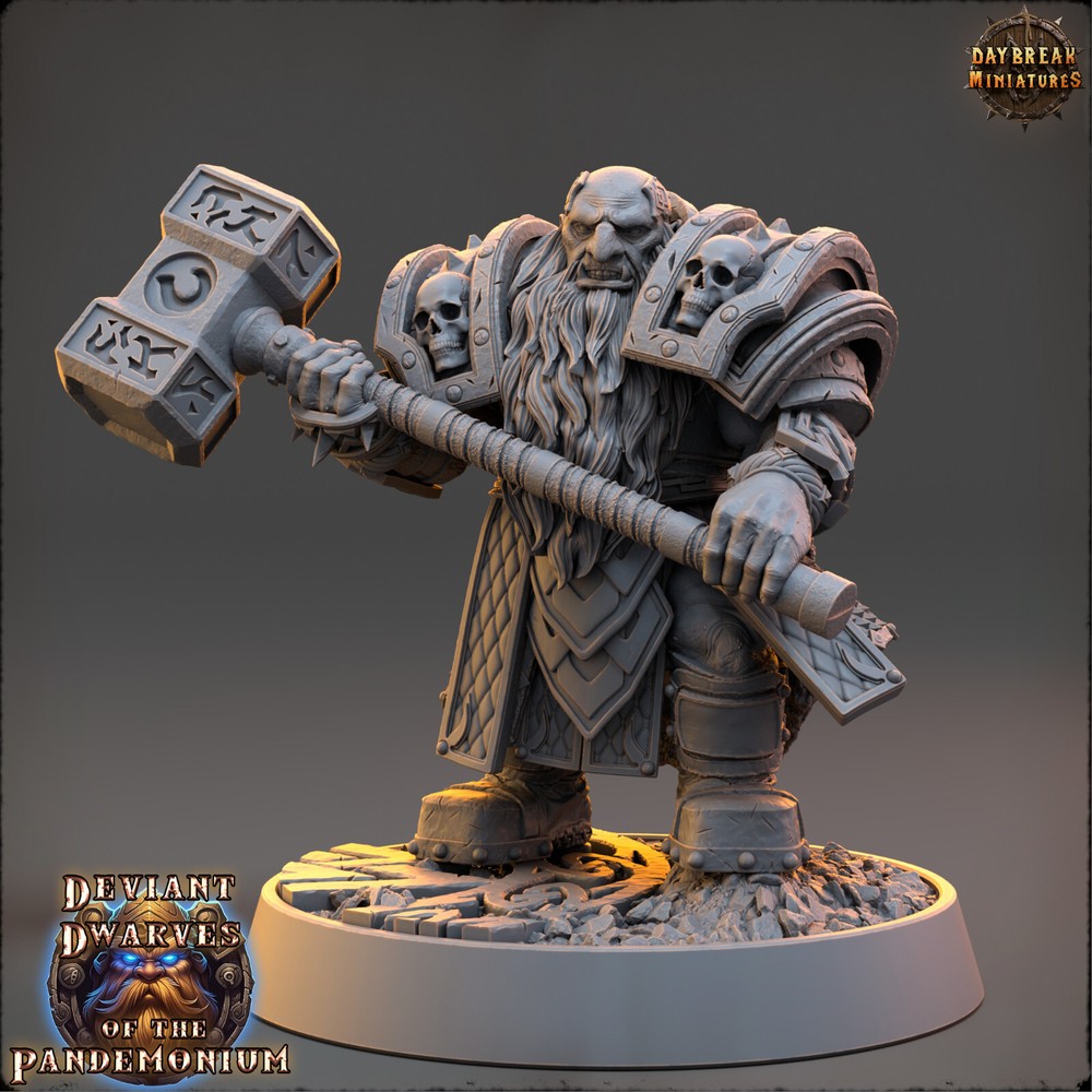 Deviant Dwarf Warrior Joriz | DayBreak Miniatures | Compatible with D&D/AOS