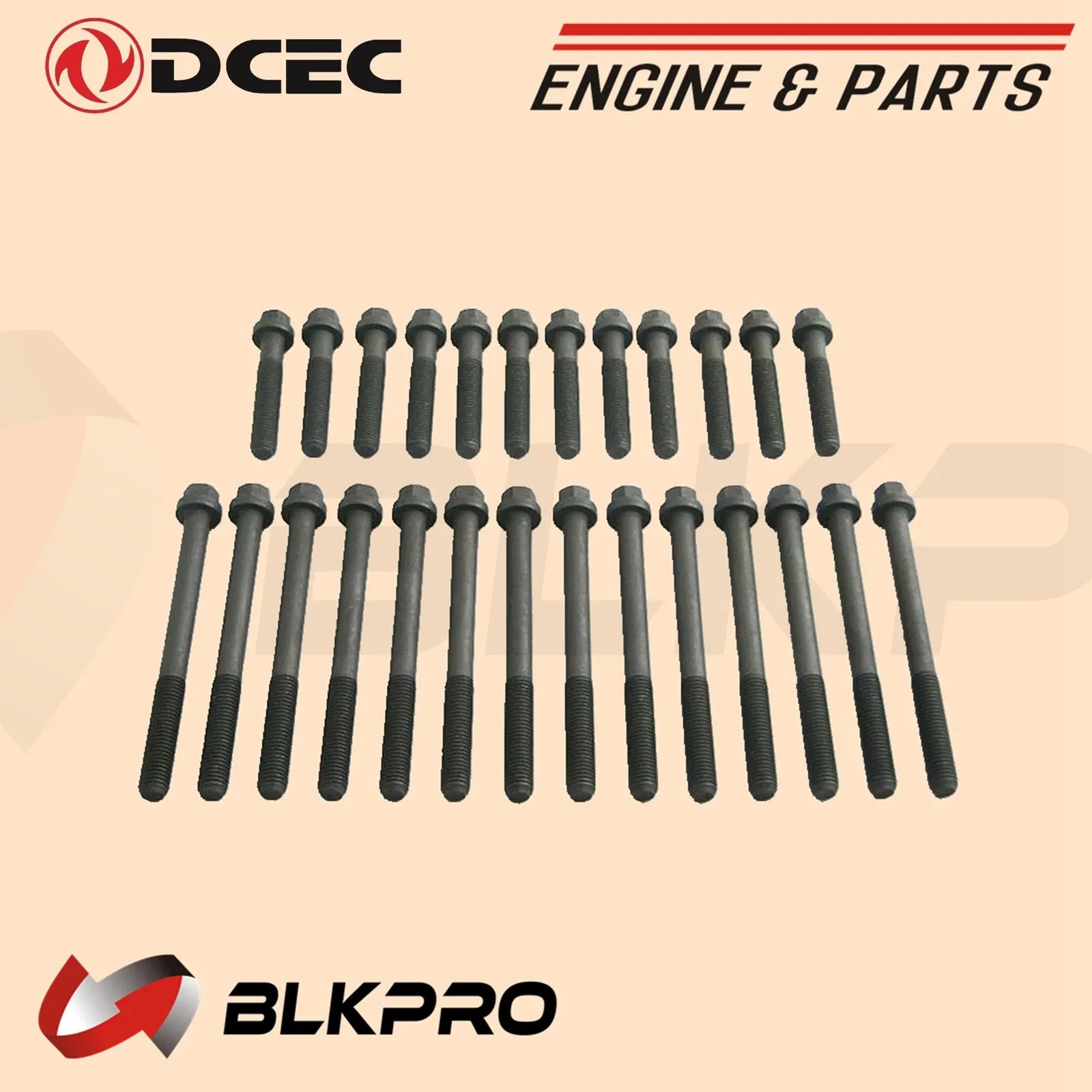 22+4 PCs Cylinder Head Bolts Sets For Cummins ISX ISX15 QSX 3678506 3678804