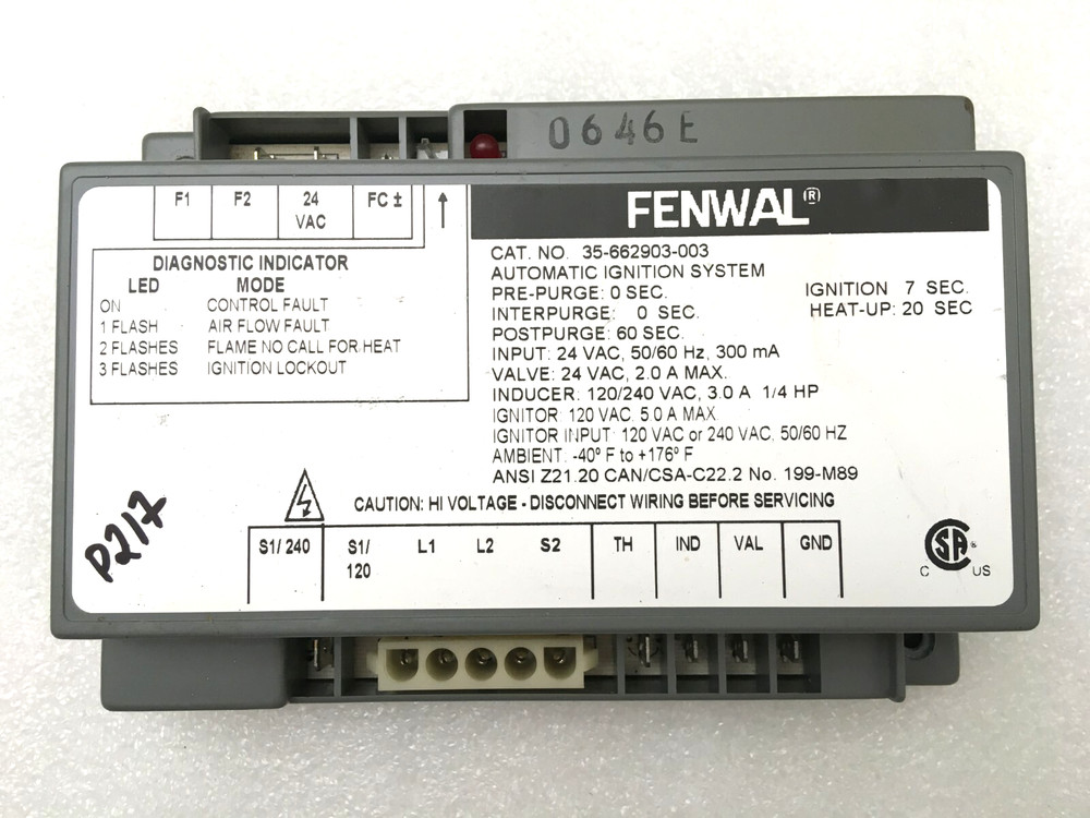 Fenwal 35-662903-003 Automatic Ignition Control used  #P217