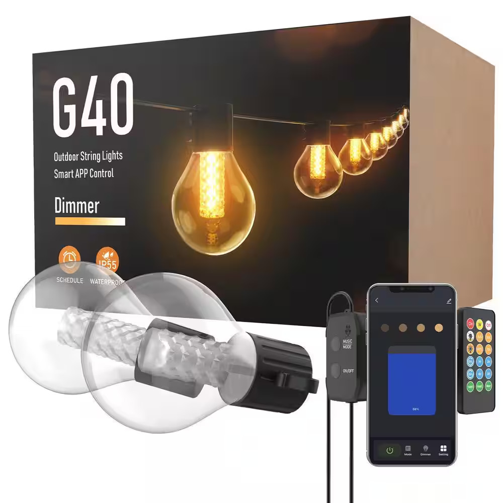 50-Light 100 Ft. Indoor/Outdoor Plug-In Integrated LED Globe String-Light with D
