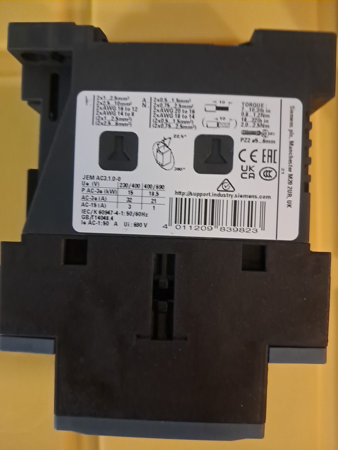 New Siemens 3RT2027-1FB40 Contactor 24V 32A 1NO,1NC