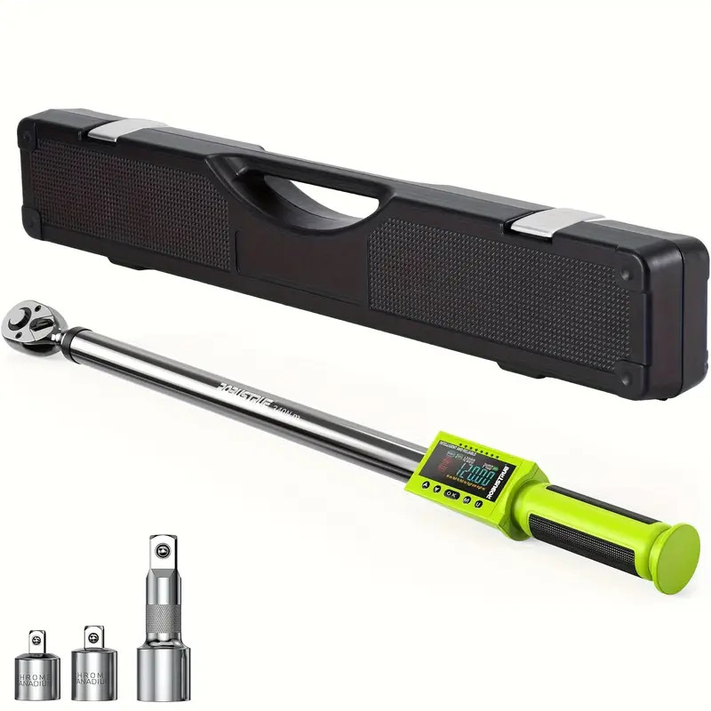 Electronic Torque Wrench with Buzzer & LED, 500 Data Memory 1/2-Inch Drive