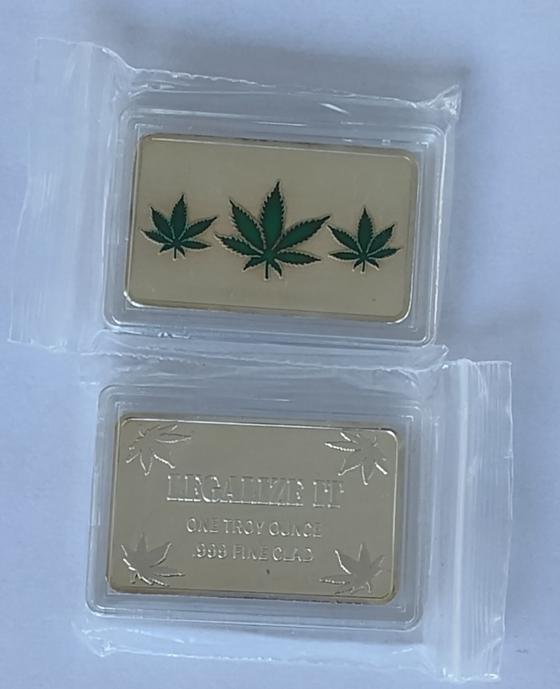 Silver clad (plated) 1 oz. bar. NOT A SOLID SILVER BAR, just a novelty item.