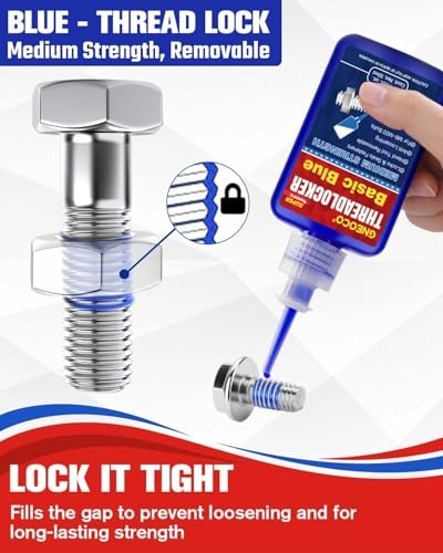 Threadlocker Blue Medium Strength Thread Lock for Nuts Bolts Fasteners