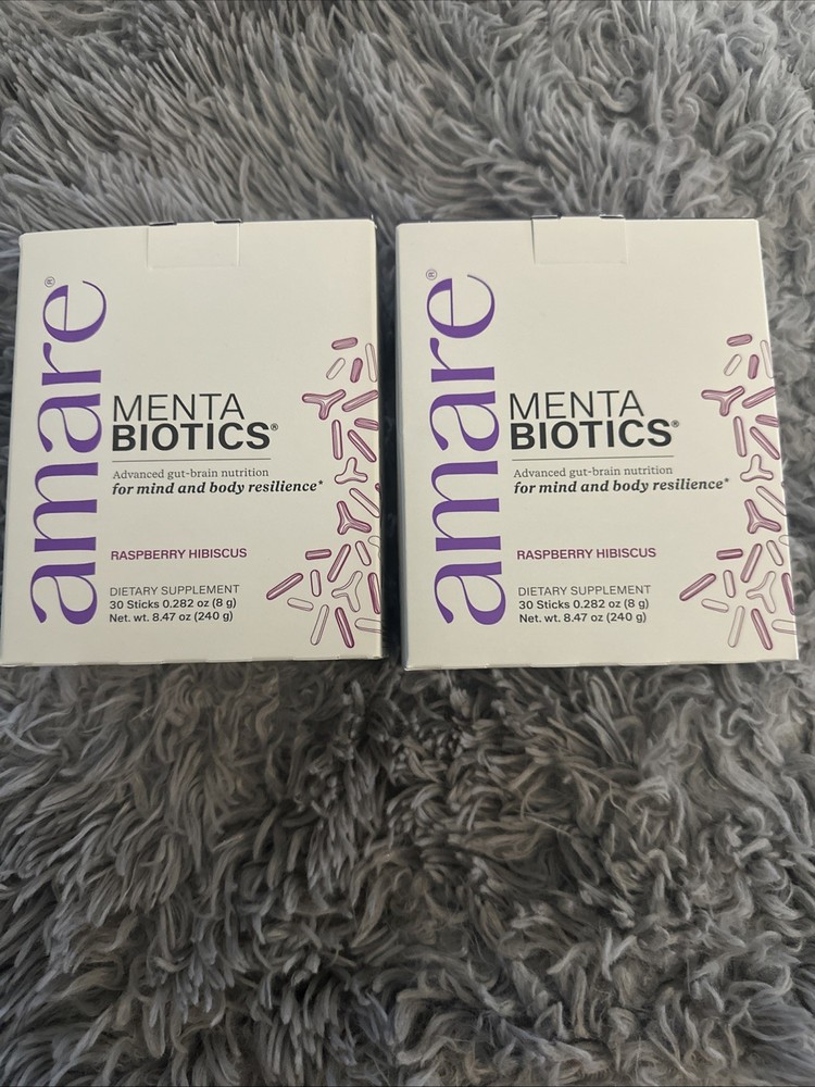 2 New Amare Menta Biotics Raspberry 60 Sticks