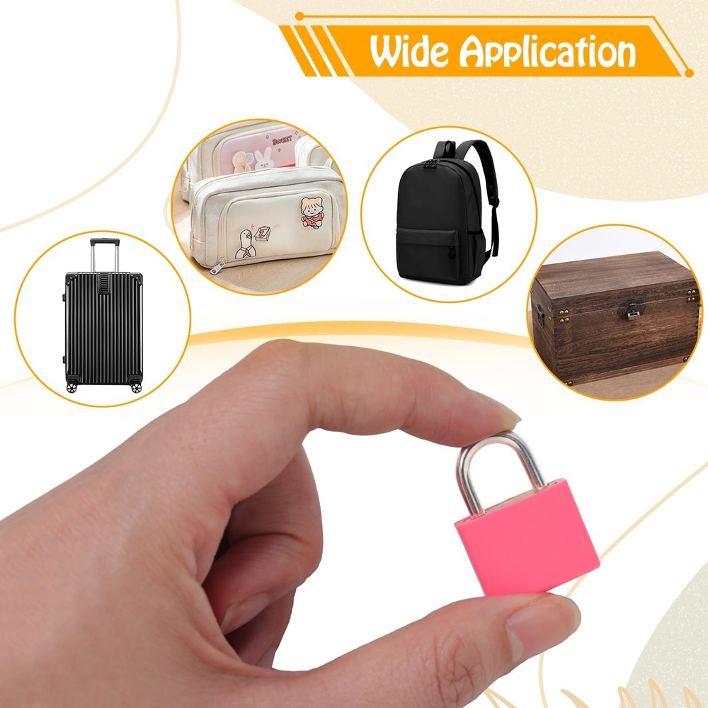 6 Pack Mini Luggage Locks with Keys Multicolor Padlocks