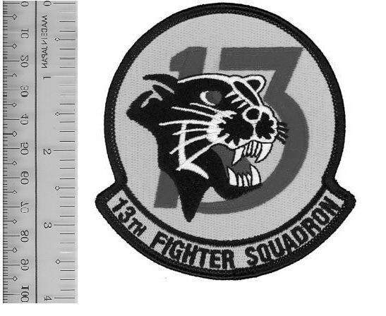 USAF 13th Fighter Squadron Patch grey