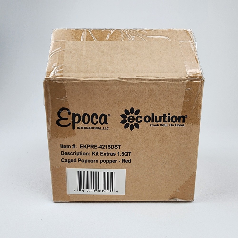Ecolution Micro-Pop Microwave Popcorn Popper Glass 1.5 Qt Red New