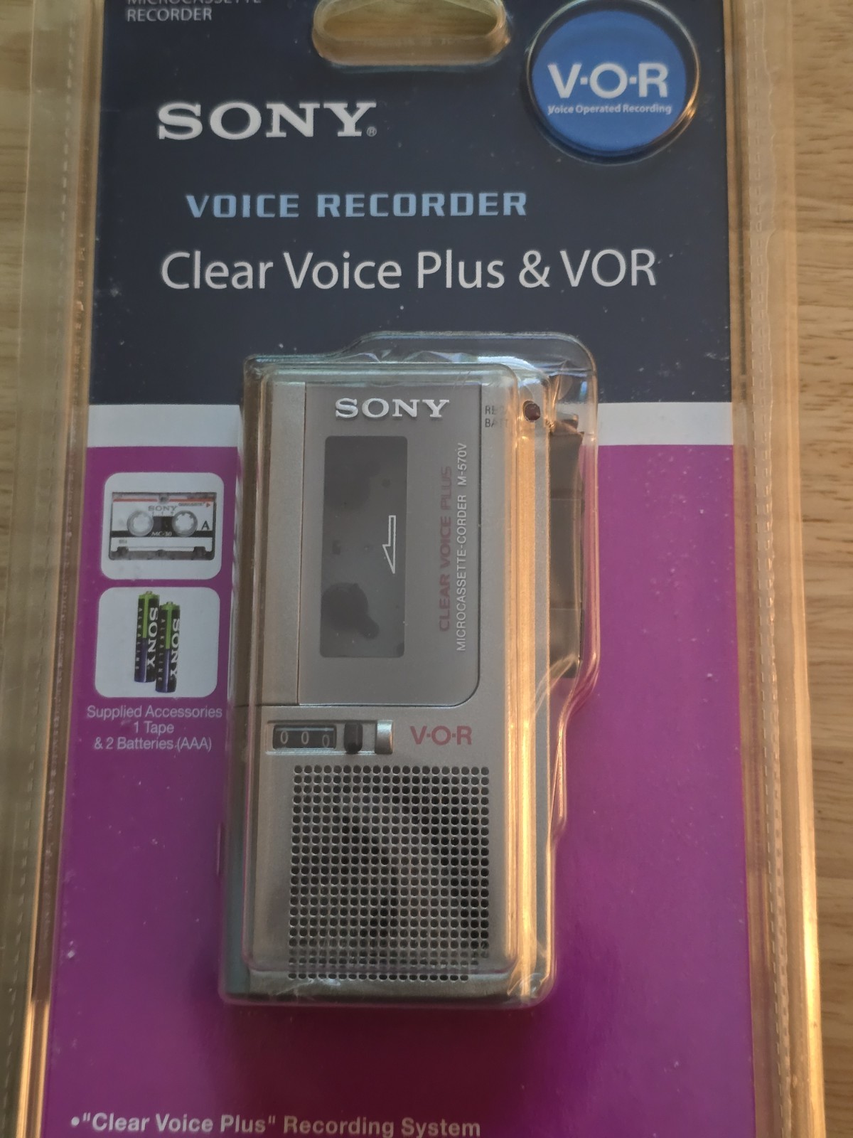 Sony M-570V Handheld Cassette Voice Recorder Clear Voice Plus & VOR..New Sealed!