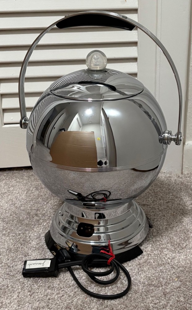 Midcentury Manning-Bowman Art Deco Globe Percolator Coffeemaker, EUC