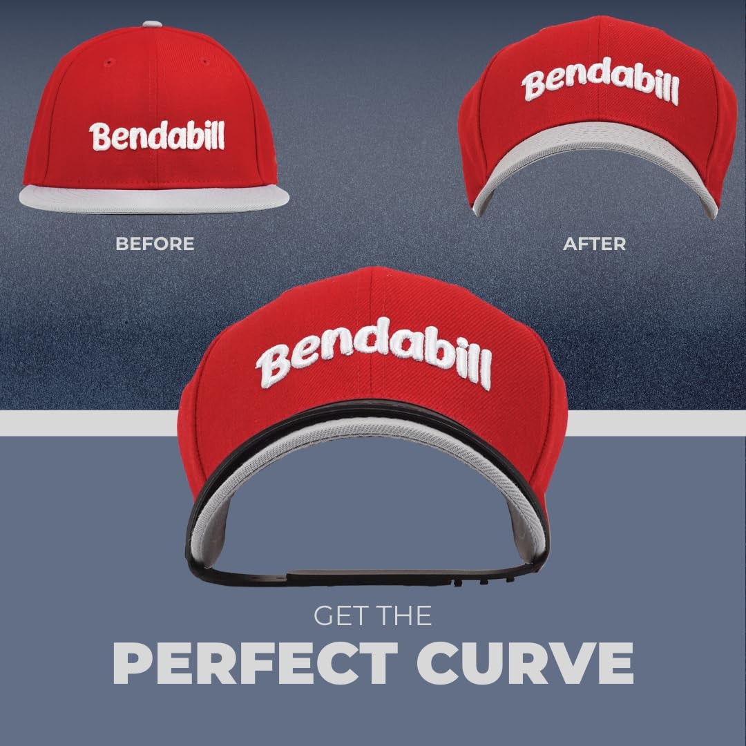 Bendabill Hat Bill Bender (2 Pack) Perfect Bending Strap, Black