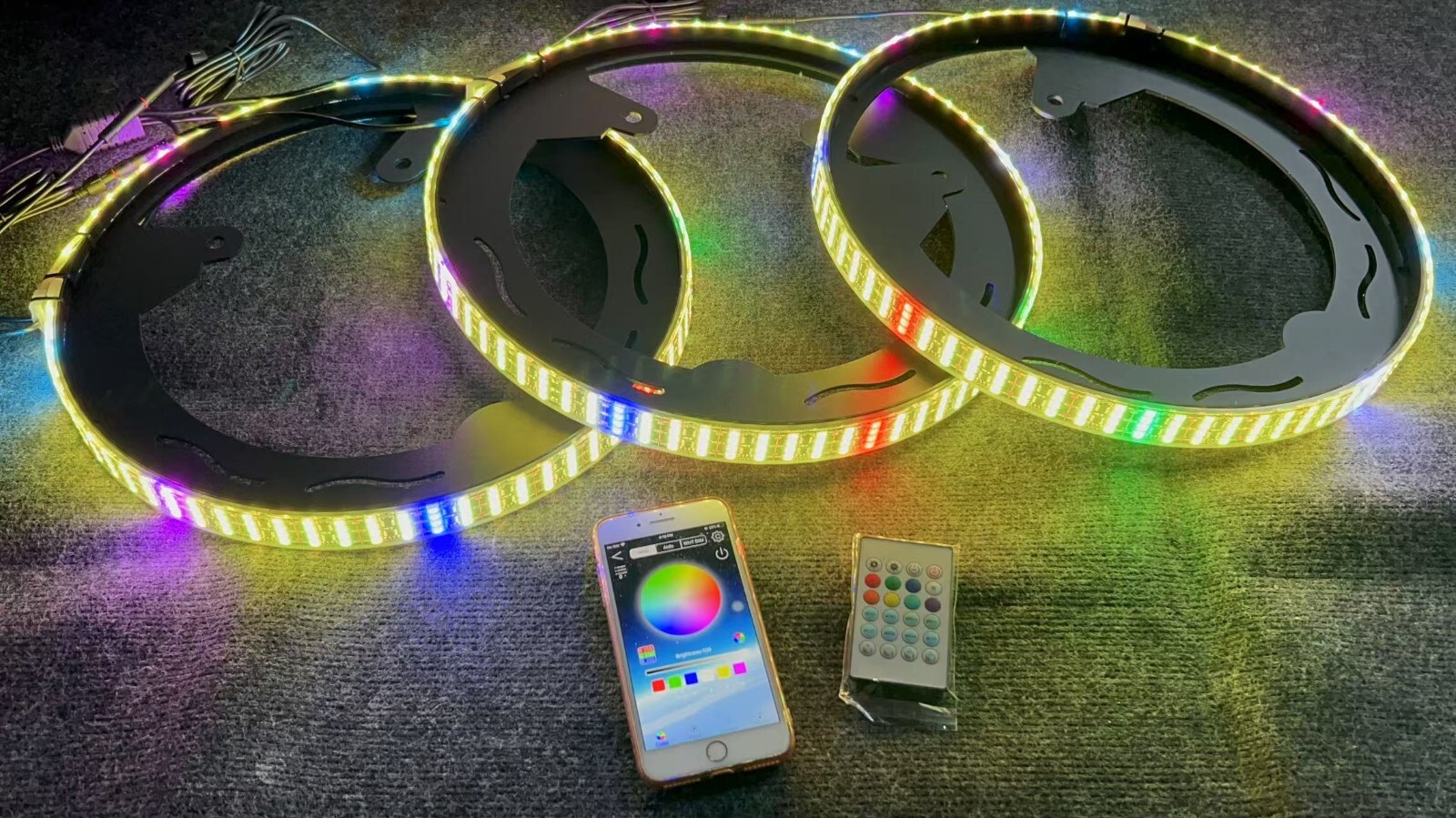 Four Rolls Quad Row 3PCS CHASING Wheel Lights for Slingshot 2015-2025 APP+Remote