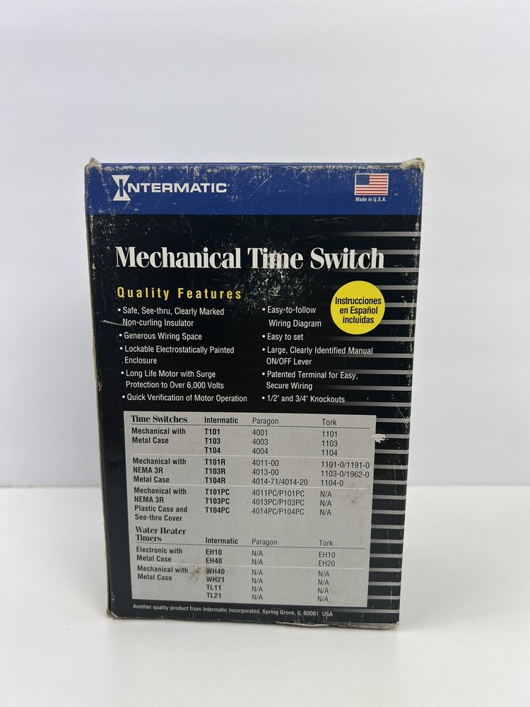 Intermatic T103 120v Mechanical Time Switch Metal Enclosure