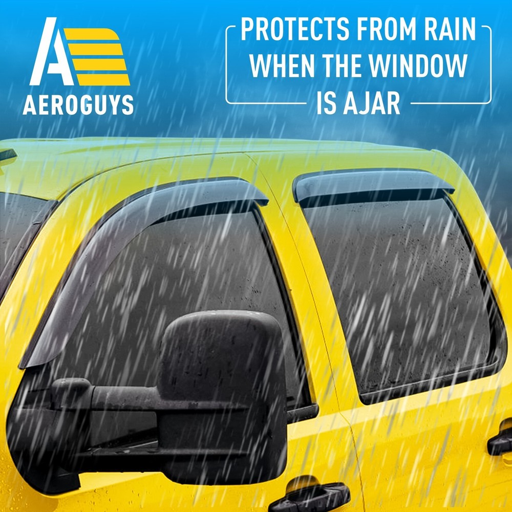 Rain Guards Vent Visors Shade for Chevy Silverado 07-13 Crew Cab