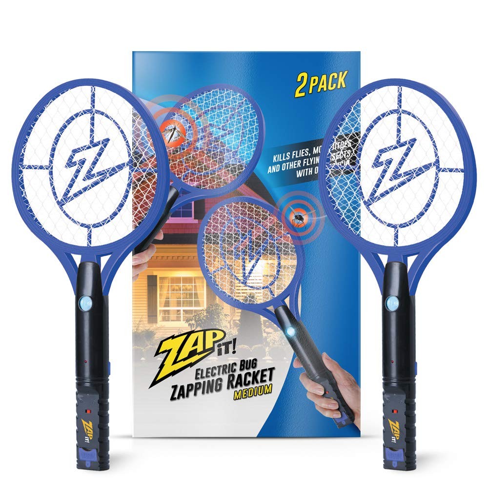 ZAP IT! Bug Zapper Rechargeable Bug Zapper Racket, 4,000 Volt, USB Charging C...