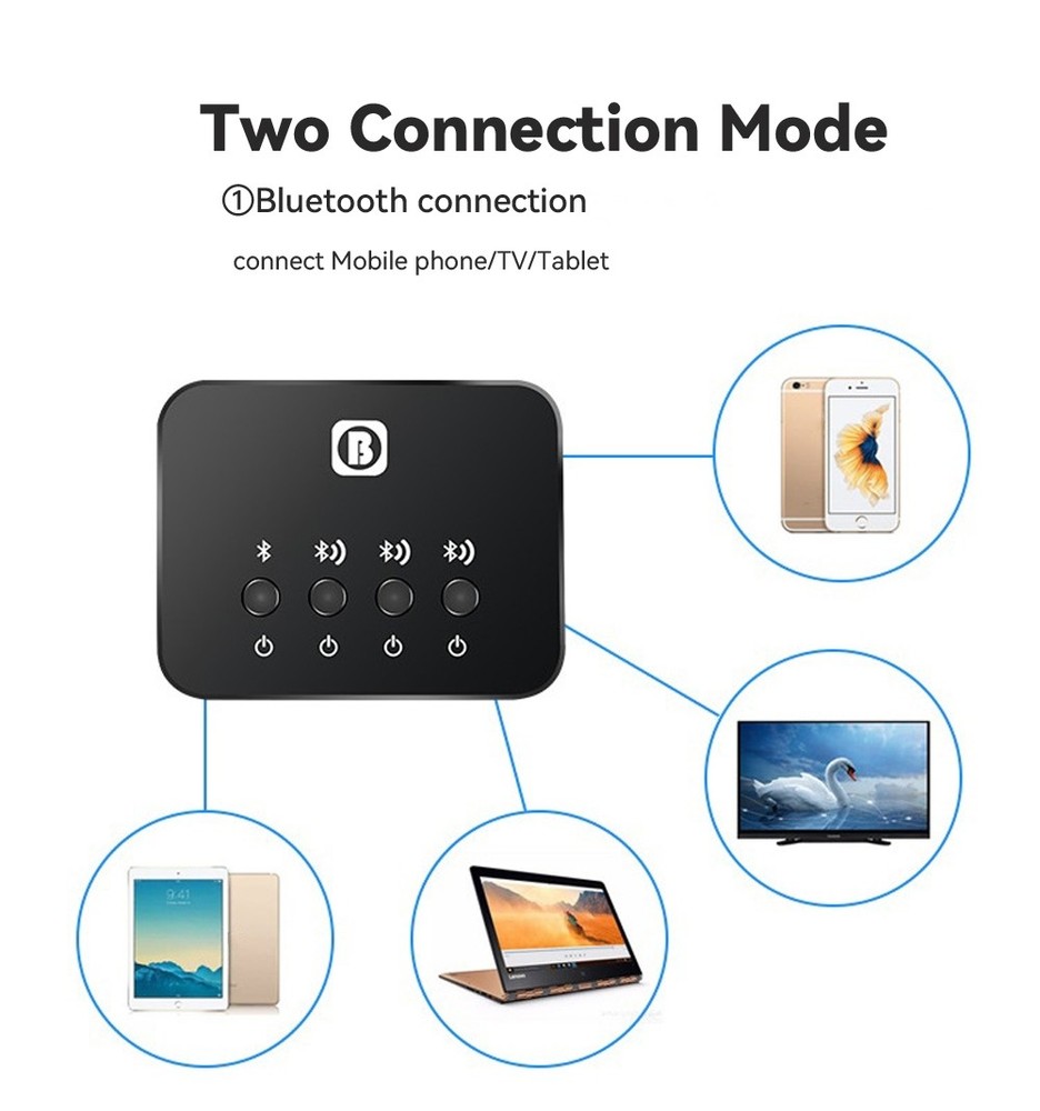 Bluetooth-Compatible Audio Adapter Receive-Send 2-in-1 Sending Out One-Three