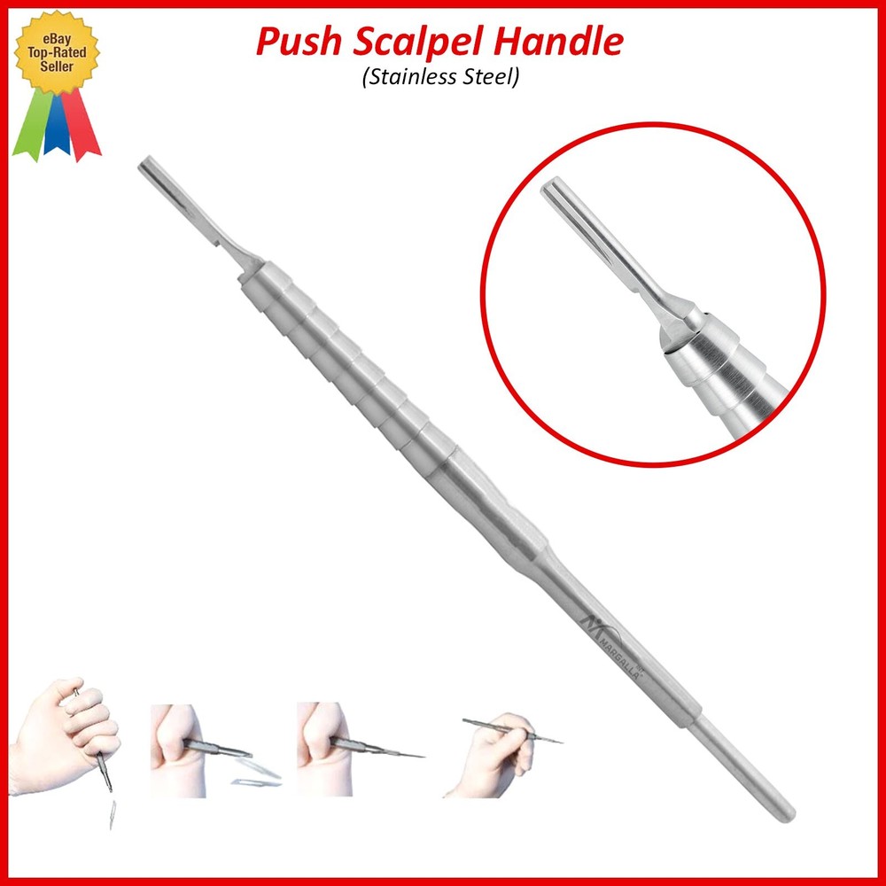 Push Scalpel Handle No 3 Easy Eject Dentist Dental Safe Push Blade Remover