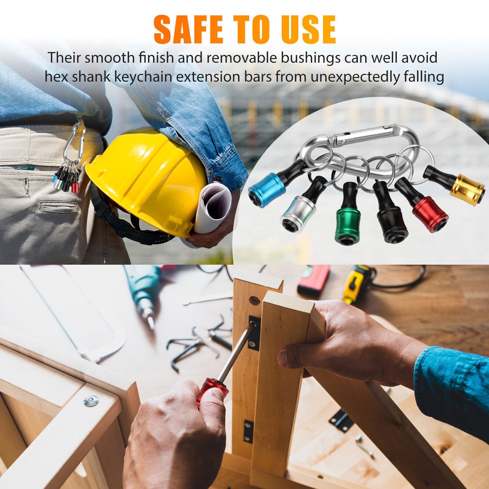 7-21PCS Hex Shank Quick Release Keychain Screwdriver Drill Bit Holder Bits Set