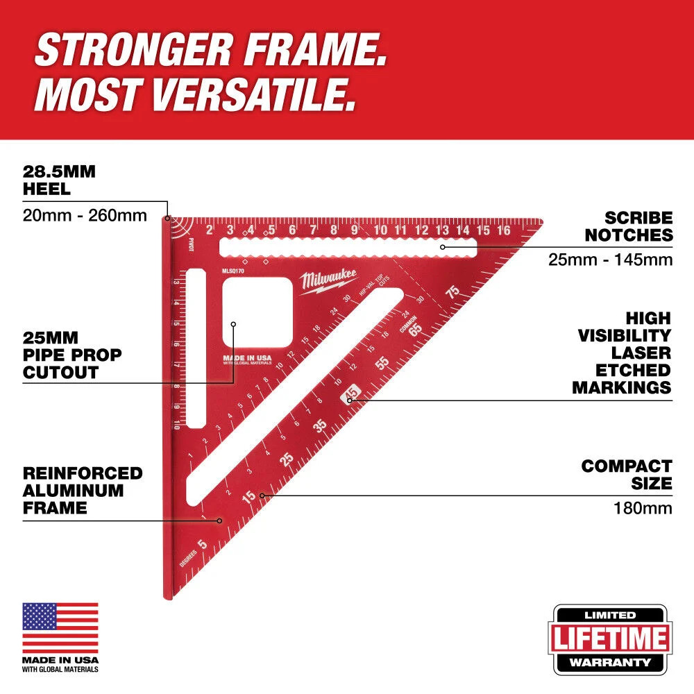 Milwaukee 180Mm Rafter Square
