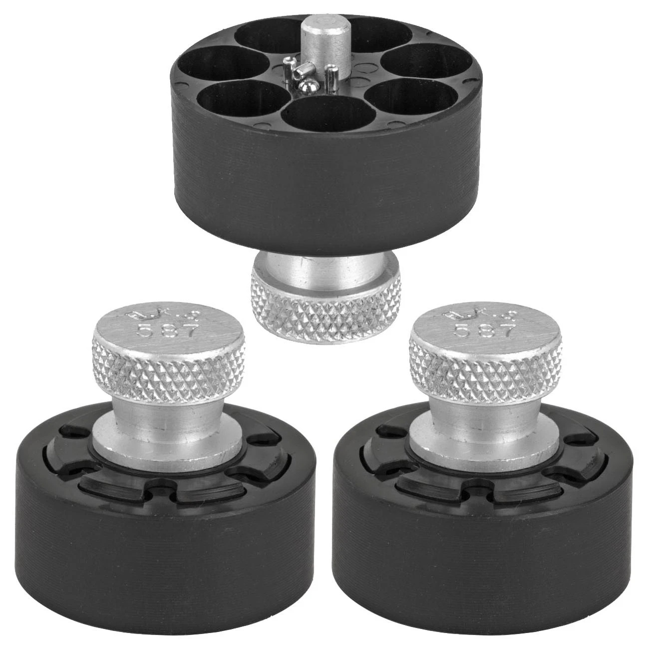 3 PK HKS 587A Revolver Speedloader .38/.357 7-Shot S&W 686 Taurus 617 817 827 66