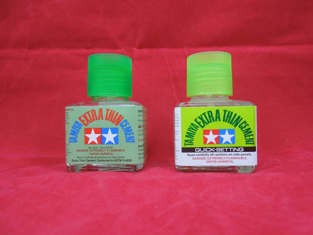 TAMIYA 87038 EXTRA THIN CEMENT 40 ml + 87182  QUICK SETTING PLASTIC CEMENT 40ml