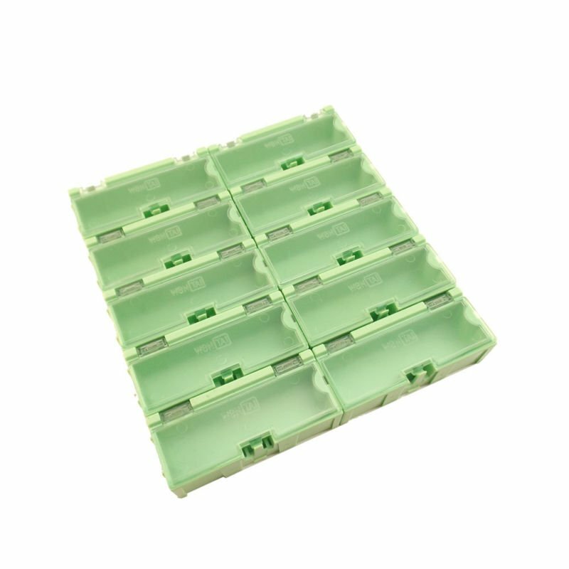 10pcs Anti-static SMT SMD Kit Lab chip Components Screw Storage Box Case C++