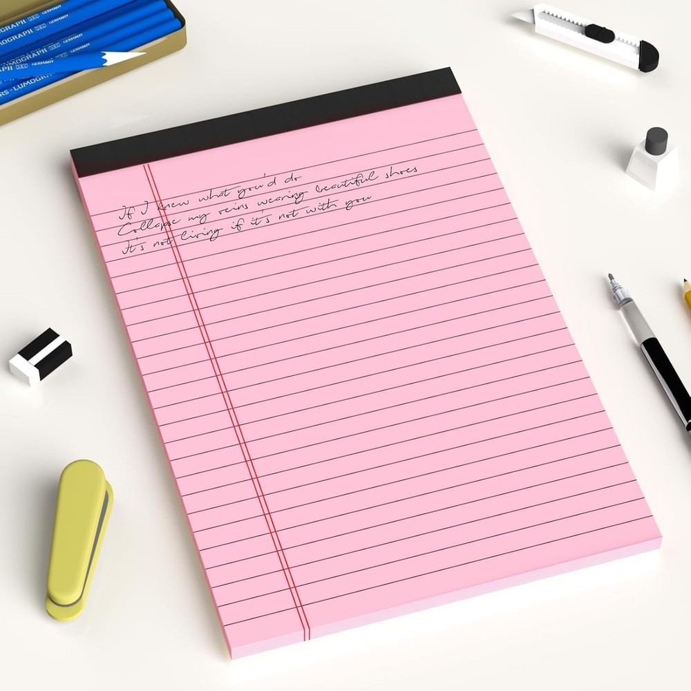 Durable 5 Pack Multicolor Notepads - 30 Sheets for Effective Note Taking