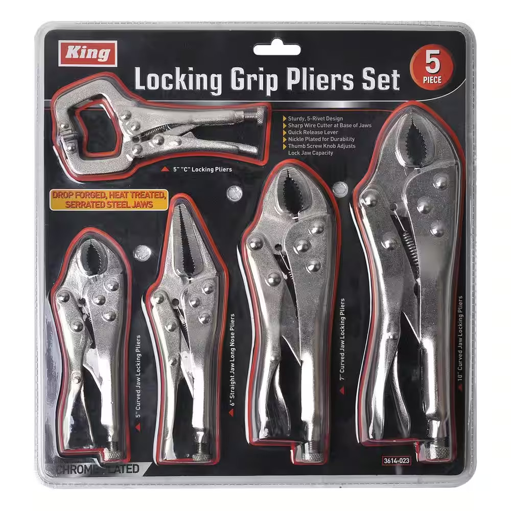 Assorted Loc Grip Pliers Set (5-Piece)